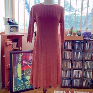 NWT Stellaluna Knit Shine Dress in Coral. Size S.